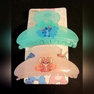 NWT Disney Lilo and Stitch Angel 2 Piece Claw Clips Duck Clips HAIR